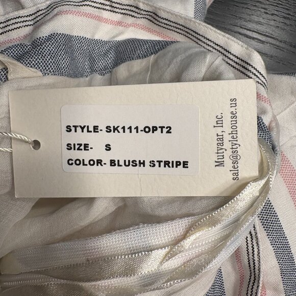 Sim & Sam Pleated Striped Mini Skirt Size Small Fully lined. NWT - Picture 8 of 8